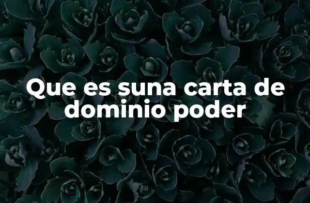 Que es Suna Carta de Dominio Poder