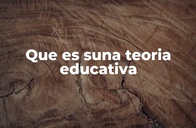 Que es Suna Teoria Educativa