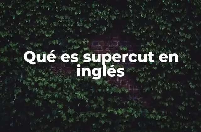 Qué es Supercut en Inglés