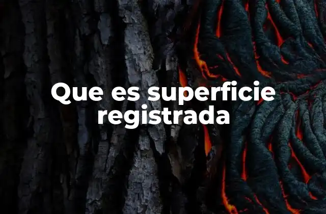 Que es Superficie Registrada
