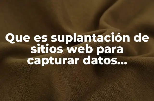 Que es Suplantación de Sitios Web para Capturar Datos Personales