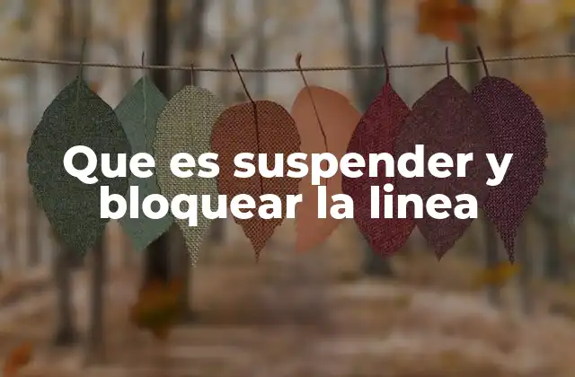 Que es Suspender y Bloquear la Linea