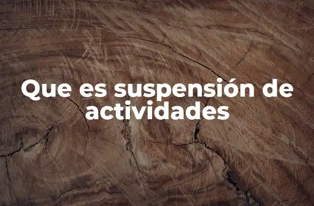 Que es Suspensión de Actividades