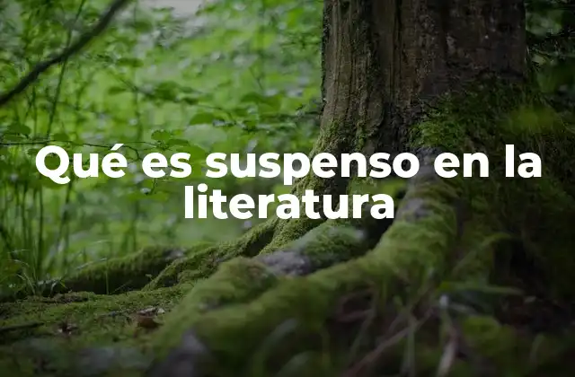 Qué es Suspenso en la Literatura