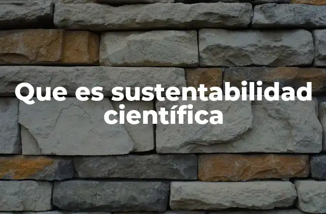 Que es Sustentabilidad Científica