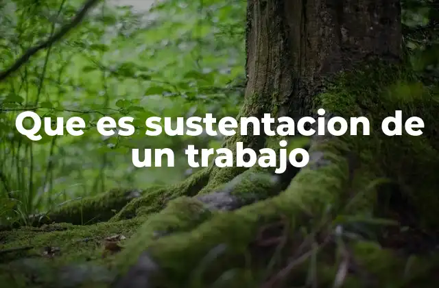 Que es Sustentacion de un Trabajo