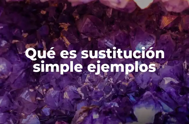 Qué es Sustitución Simple Ejemplos
