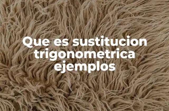 Que es Sustitucion Trigonometrica Ejemplos