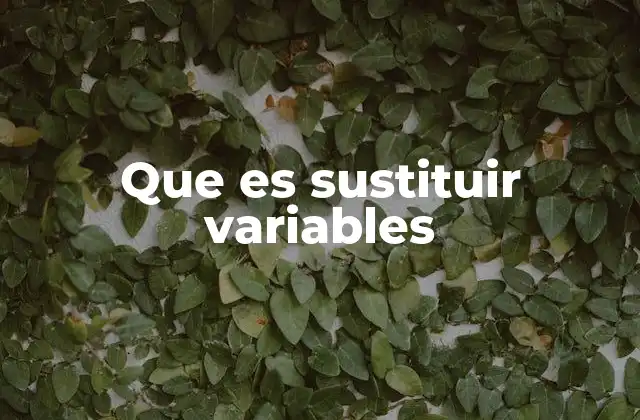 Que es Sustituir Variables