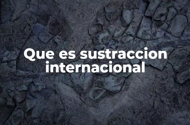 Que es Sustraccion Internacional