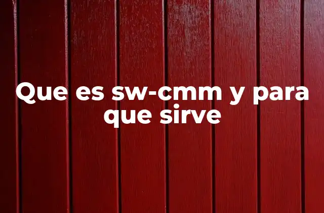 Que es Sw-cmm y para que Sirve