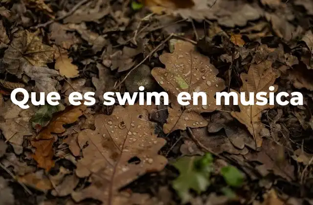 Que es Swim en Musica