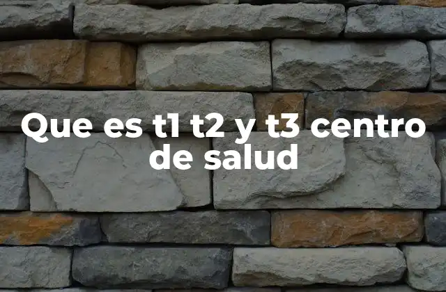 Que es T1 T2 y T3 Centro de Salud