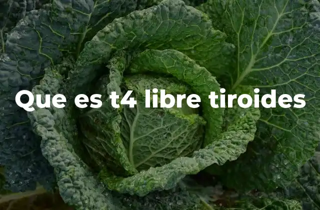 Que es T4 Libre Tiroides