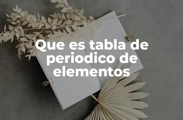 Que es Tabla de Periodico de Elementos