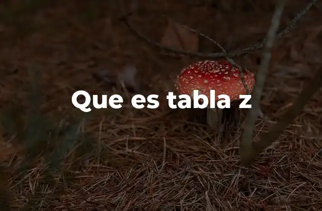 Que es Tabla Z