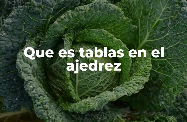 Que es Tablas en el Ajedrez