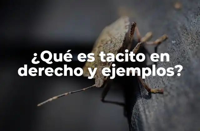 ¿qué es Tacito en Derecho y Ejemplos?
