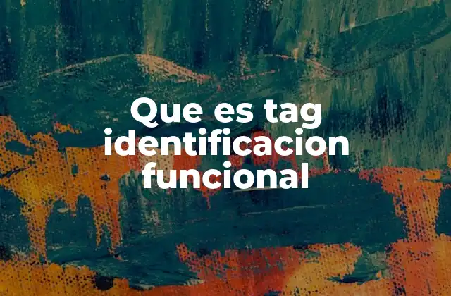 Que es Tag Identificacion Funcional