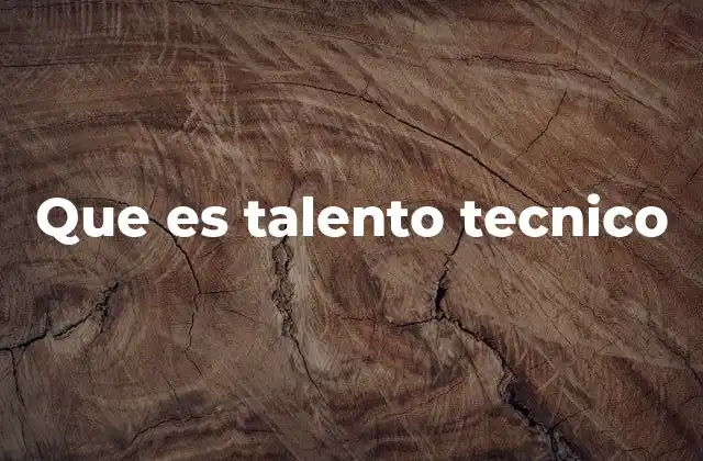 Que es Talento Tecnico