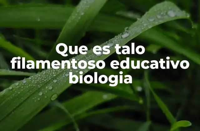 Que es Talo Filamentoso Educativo Biologia