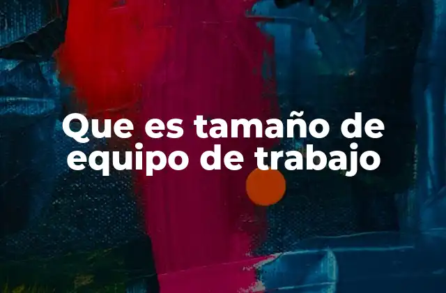 Que es Tamaño de Equipo de Trabajo