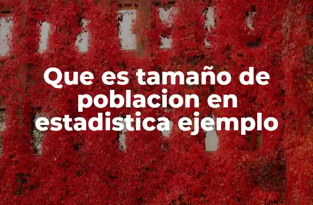 Que es Tamaño de Poblacion en Estadistica Ejemplo