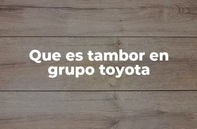 Que es Tambor en Grupo Toyota