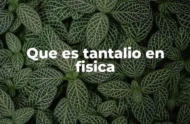 Que es Tantalio en Fisica