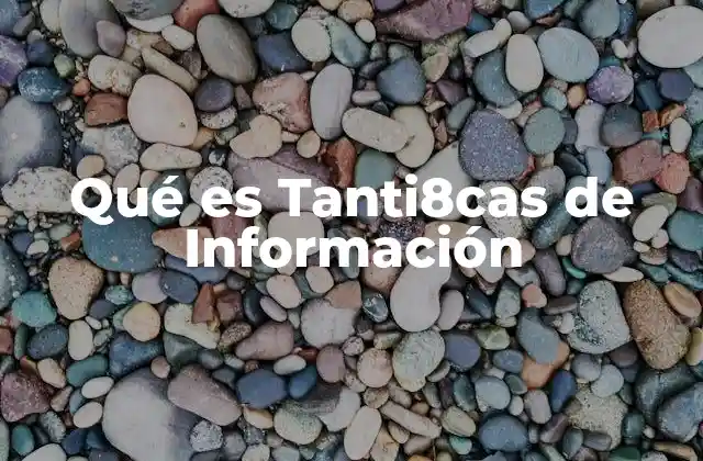 Qué es Tanti8cas de Información