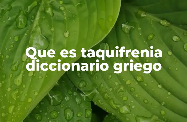 Que es Taquifrenia Diccionario Griego