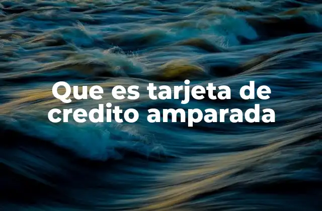 Que es Tarjeta de Credito Amparada