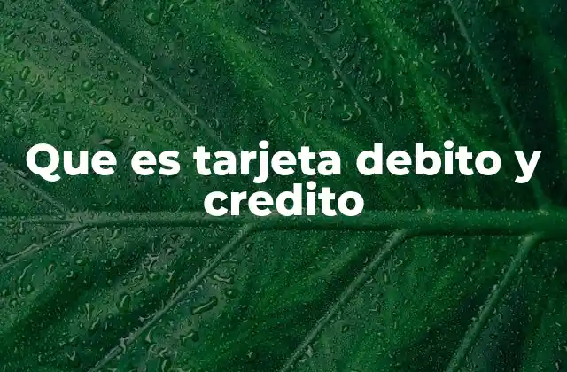 Que es Tarjeta Debito y Credito