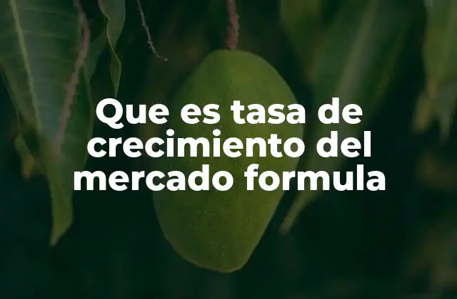Que es Tasa de Crecimiento Del Mercado Formula