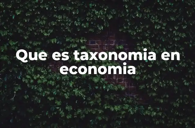 Que es Taxonomia en Economia