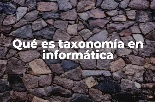 Qué es Taxonomía en Informática