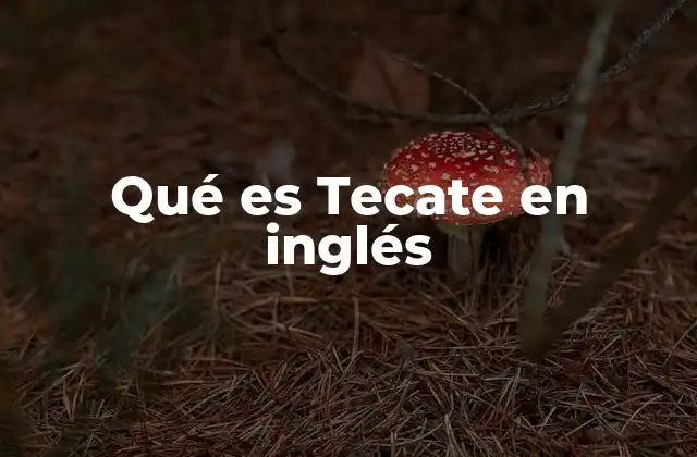 Qué es Tecate en Inglés