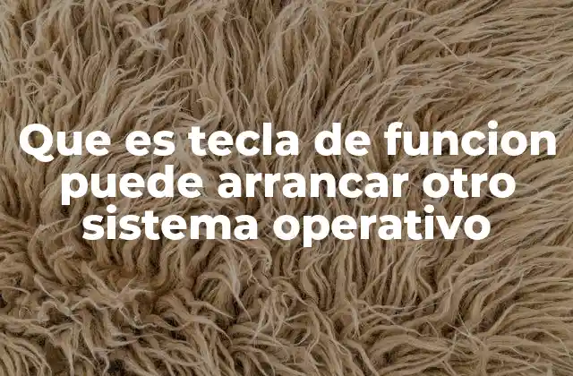 Que es Tecla de Funcion Puede Arrancar Otro Sistema Operativo