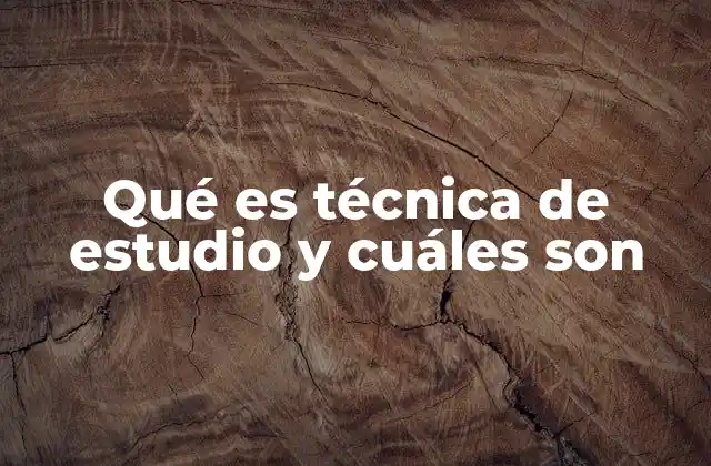Qué es Técnica de Estudio y Cuáles Son