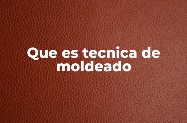 Que es Tecnica de Moldeado