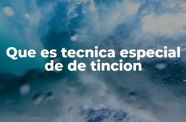 Que es Tecnica Especial de de Tincion