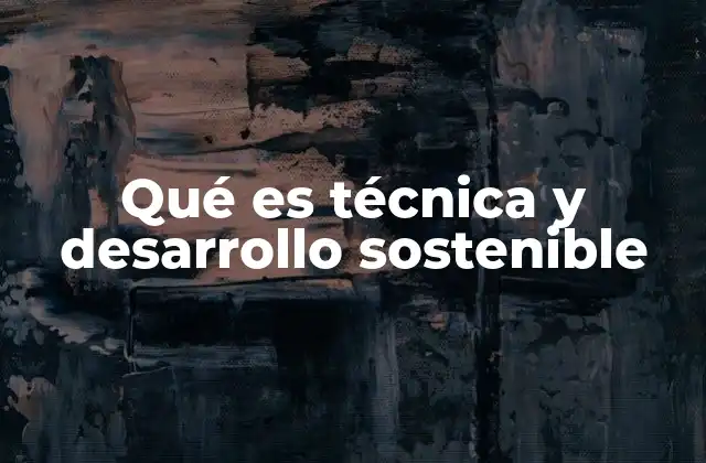 Qué es Técnica y Desarrollo Sostenible