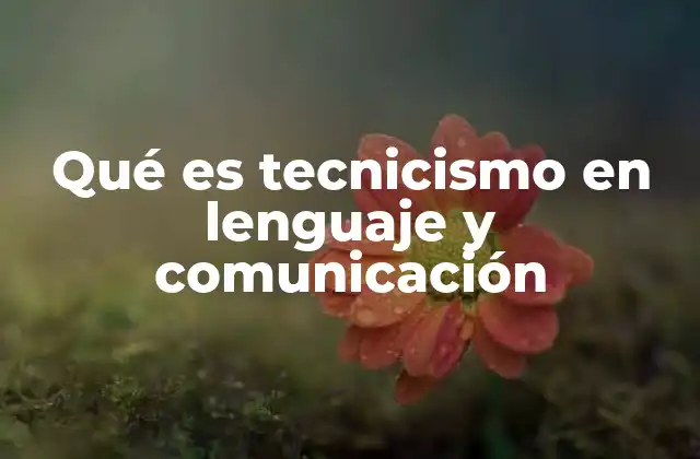 Qué es Tecnicismo en Lenguaje y Comunicación