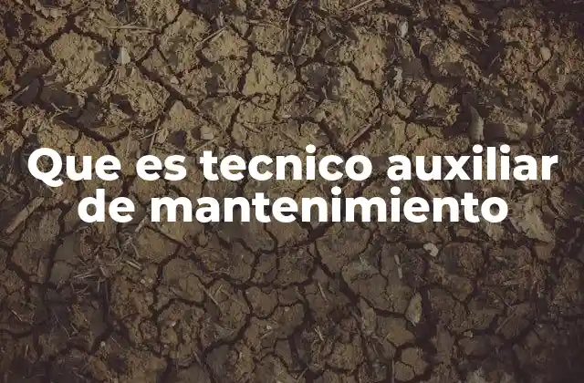 Que es Tecnico Auxiliar de Mantenimiento
