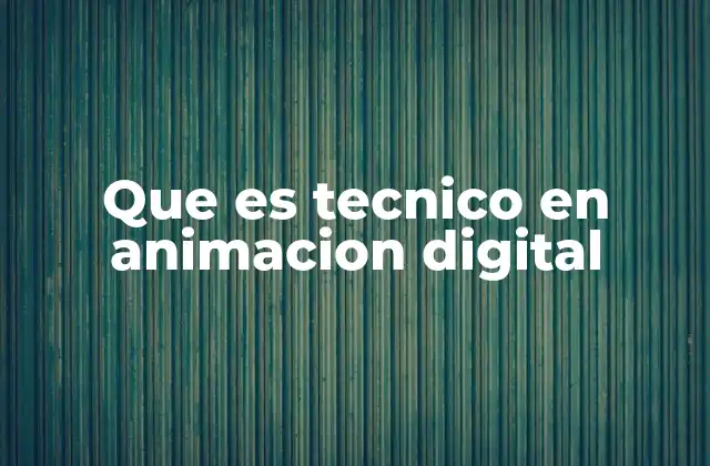 Que es Tecnico en Animacion Digital
