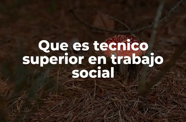 Que es Tecnico Superior en Trabajo Social