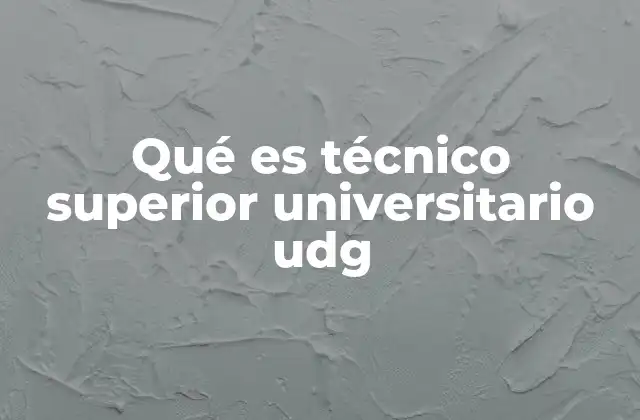 Qué es Técnico Superior Universitario Udg