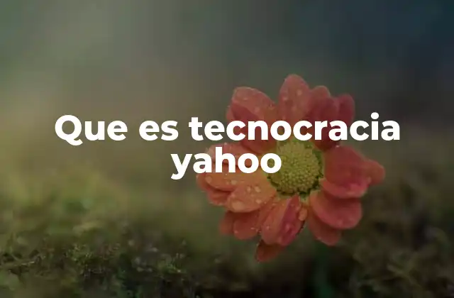 Que es Tecnocracia Yahoo