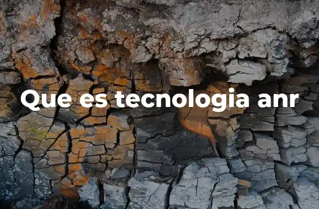 Que es Tecnologia Anr