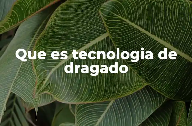 Que es Tecnologia de Dragado